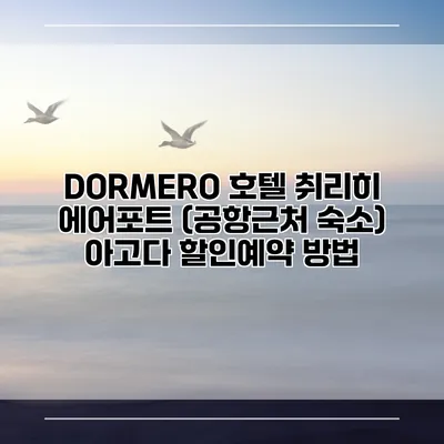 DORMERO 호텔 취리히 에어포트 (공항근처 숙소) 아고다 할인예약 방법
