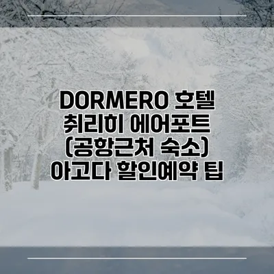 DORMERO 호텔 취리히 에어포트 (공항근처 숙소) 아고다 할인예약 팁