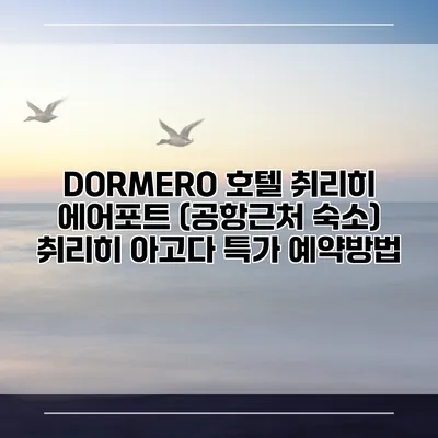 DORMERO 호텔 취리히 에어포트 (공항근처 숙소) 취리히 아고다 특가 예약방법