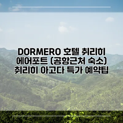 DORMERO 호텔 취리히 에어포트 (공항근처 숙소) 취리히 아고다 특가 예약팁