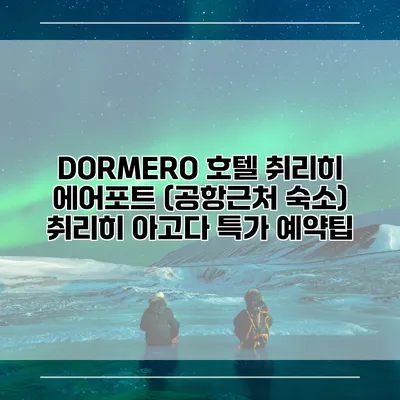 DORMERO 호텔 취리히 에어포트 (공항근처 숙소) 취리히 아고다 특가 예약팁