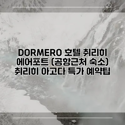 DORMERO 호텔 취리히 에어포트 (공항근처 숙소) 취리히 아고다 특가 예약팁