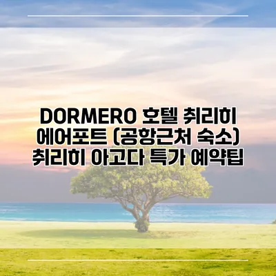 DORMERO 호텔 취리히 에어포트 (공항근처 숙소) 취리히 아고다 특가 예약팁