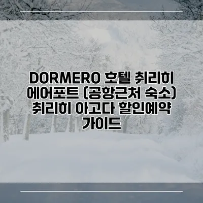 DORMERO 호텔 취리히 에어포트 (공항근처 숙소) 취리히 아고다 할인예약 가이드