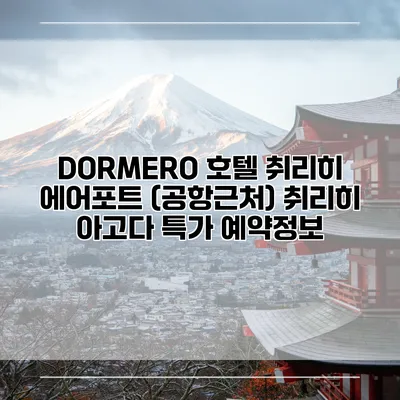 DORMERO 호텔 취리히 에어포트 (공항근처) 취리히 아고다 특가 예약정보