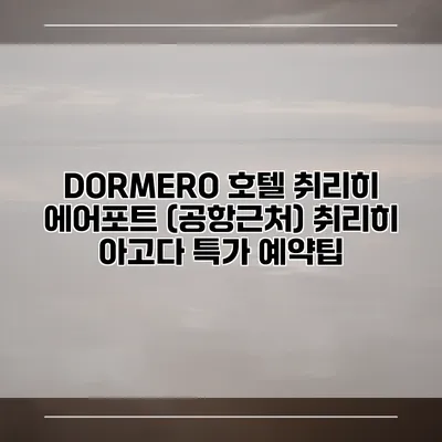 DORMERO 호텔 취리히 에어포트 (공항근처) 취리히 아고다 특가 예약팁