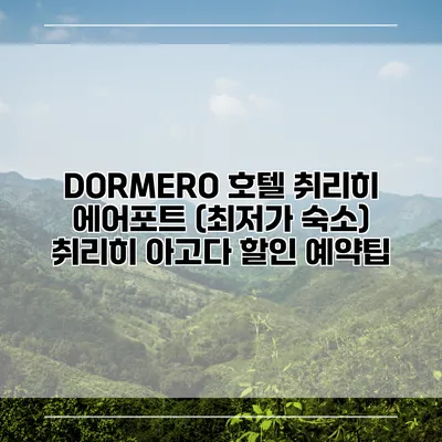 DORMERO 호텔 취리히 에어포트 (최저가 숙소) 취리히 아고다 할인 예약팁