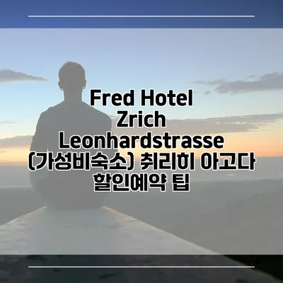 Fred Hotel Zrich Leonhardstrasse (가성비숙소) 취리히 아고다 할인예약 팁