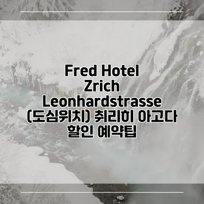 Fred Hotel Zrich Leonhardstrasse (도심위치) 취리히 아고다 할인 예약팁