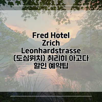 Fred Hotel Zrich Leonhardstrasse (도심위치) 취리히 아고다 할인 예약팁