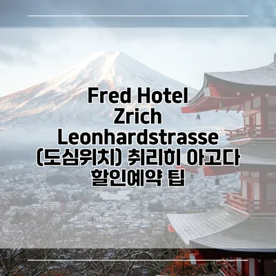 Fred Hotel Zrich Leonhardstrasse (도심위치) 취리히 아고다 할인예약 팁