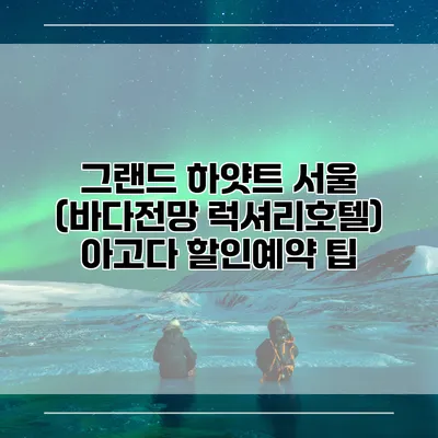 그랜드 하얏트 서울 (바다전망 럭셔리호텔) 아고다 할인예약 팁