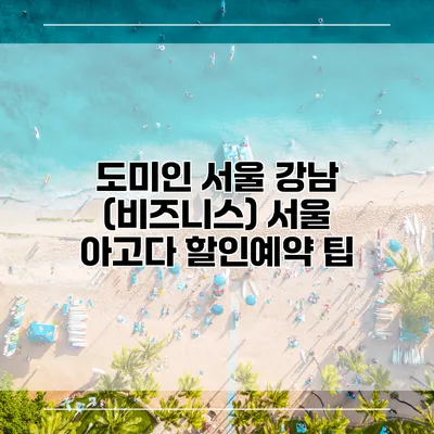 도미인 서울 강남 (비즈니스) 서울 아고다 할인예약 팁