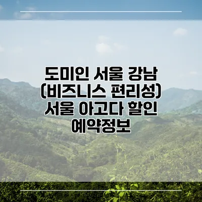 도미인 서울 강남 (비즈니스 편리성) 서울 아고다 할인 예약정보