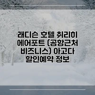 래디슨 호텔 취리히 에어포트 (공항근처 비즈니스) 아고다 할인예약 정보