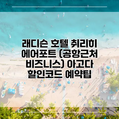 래디슨 호텔 취리히 에어포트 (공항근처 비즈니스) 아고다 할인코드 예약팁