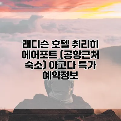 래디슨 호텔 취리히 에어포트 (공항근처 숙소) 아고다 특가 예약정보