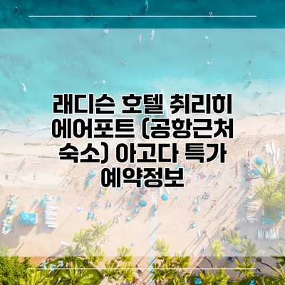 래디슨 호텔 취리히 에어포트 (공항근처 숙소) 아고다 특가 예약정보