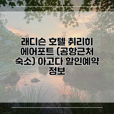 래디슨 호텔 취리히 에어포트 (공항근처 숙소) 아고다 할인예약 정보