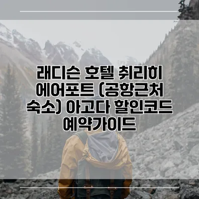 래디슨 호텔 취리히 에어포트 (공항근처 숙소) 아고다 할인코드 예약가이드
