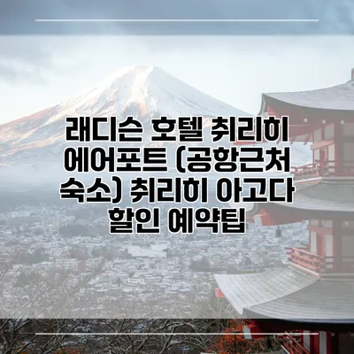 래디슨 호텔 취리히 에어포트 (공항근처 숙소) 취리히 아고다 할인 예약팁