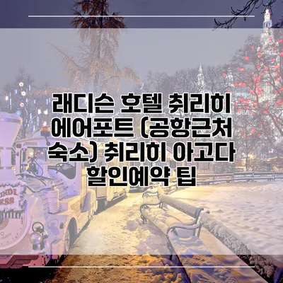 래디슨 호텔 취리히 에어포트 (공항근처 숙소) 취리히 아고다 할인예약 팁