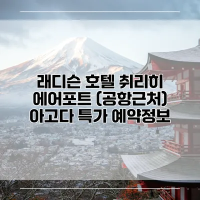 래디슨 호텔 취리히 에어포트 (공항근처) 아고다 특가 예약정보