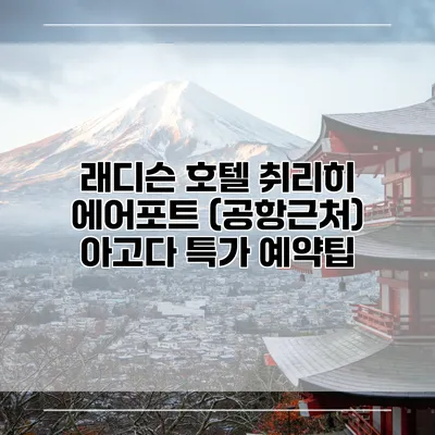 래디슨 호텔 취리히 에어포트 (공항근처) 아고다 특가 예약팁
