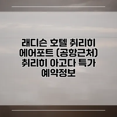 래디슨 호텔 취리히 에어포트 (공항근처) 취리히 아고다 특가 예약정보