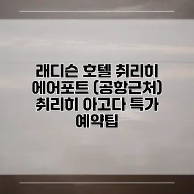 래디슨 호텔 취리히 에어포트 (공항근처) 취리히 아고다 특가 예약팁