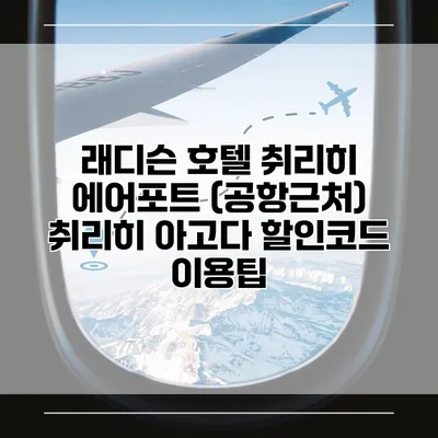 래디슨 호텔 취리히 에어포트 (공항근처) 취리히 아고다 할인코드 이용팁