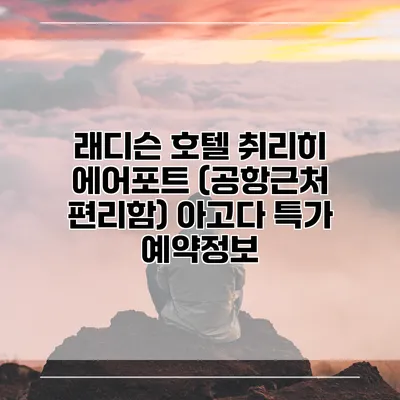 래디슨 호텔 취리히 에어포트 (공항근처 편리함) 아고다 특가 예약정보