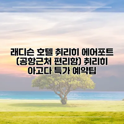 래디슨 호텔 취리히 에어포트 (공항근처 편리함) 취리히 아고다 특가 예약팁