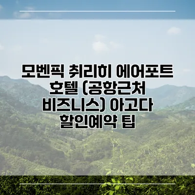 모벤픽 취리히 에어포트 호텔 (공항근처 비즈니스) 아고다 할인예약 팁