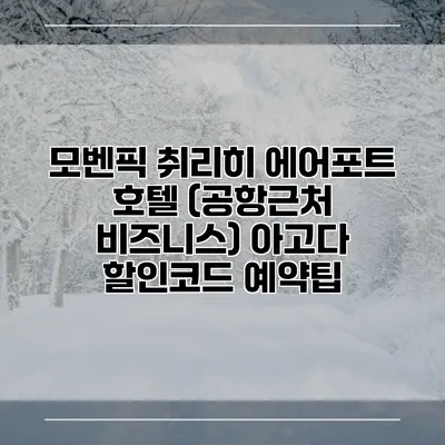 모벤픽 취리히 에어포트 호텔 (공항근처 비즈니스) 아고다 할인코드 예약팁
