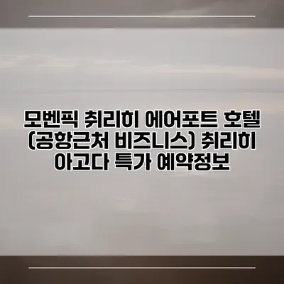 모벤픽 취리히 에어포트 호텔 (공항근처 비즈니스) 취리히 아고다 특가 예약정보