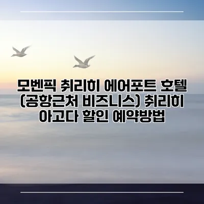 모벤픽 취리히 에어포트 호텔 (공항근처 비즈니스) 취리히 아고다 할인 예약방법