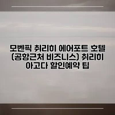 모벤픽 취리히 에어포트 호텔 (공항근처 비즈니스) 취리히 아고다 할인예약 팁