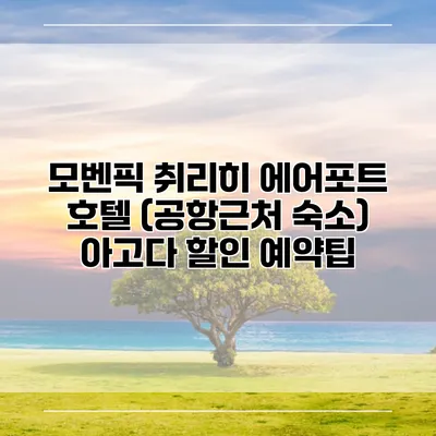모벤픽 취리히 에어포트 호텔 (공항근처 숙소) 아고다 할인 예약팁