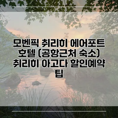 모벤픽 취리히 에어포트 호텔 (공항근처 숙소) 취리히 아고다 할인예약 팁