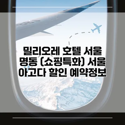 밀리오레 호텔 서울 명동 (쇼핑특화) 서울 아고다 할인 예약정보