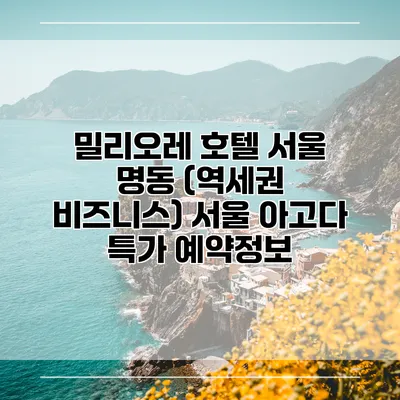 밀리오레 호텔 서울 명동 (역세권 비즈니스) 서울 아고다 특가 예약정보