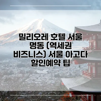 밀리오레 호텔 서울 명동 (역세권 비즈니스) 서울 아고다 할인예약 팁