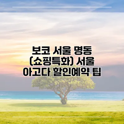보코 서울 명동 (쇼핑특화) 서울 아고다 할인예약 팁