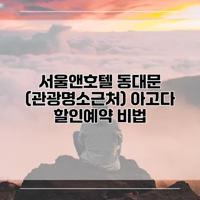 서울앤호텔 동대문 (관광명소근처) 아고다 할인예약 비법