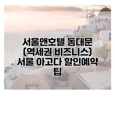 서울앤호텔 동대문 (역세권 비즈니스) 서울 아고다 할인예약 팁