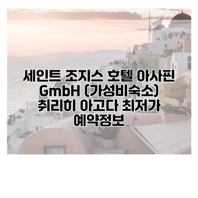 세인트 조지스 호텔 아사핀 GmbH (가성비숙소) 취리히 아고다 최저가 예약정보