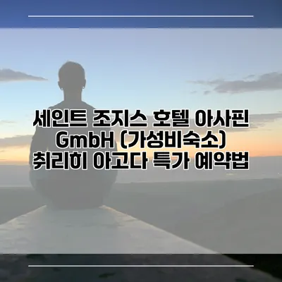 세인트 조지스 호텔 아사핀 GmbH (가성비숙소) 취리히 아고다 특가 예약법