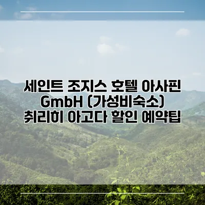 세인트 조지스 호텔 아사핀 GmbH (가성비숙소) 취리히 아고다 할인 예약팁