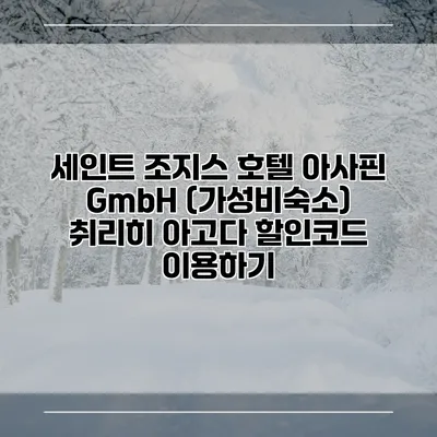 세인트 조지스 호텔 아사핀 GmbH (가성비숙소) 취리히 아고다 할인코드 이용하기